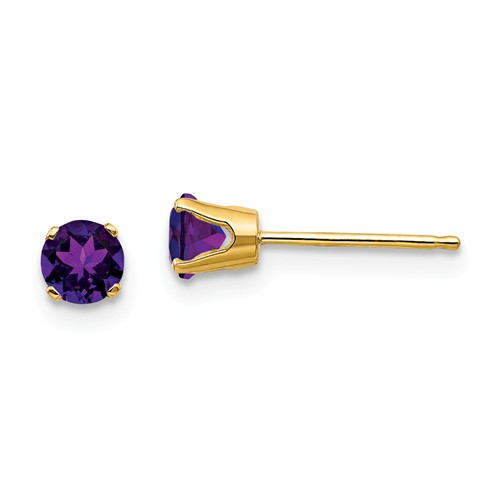 14kt Yellow Gold 2/5 ct tw Amethyst Stud Earrings