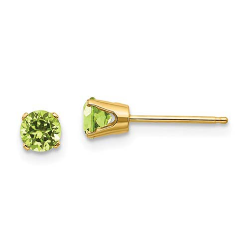 14k Yellow Gold 3/5 ct tw Peridot Stud Earrings