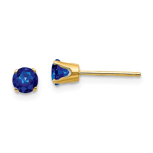 14k Yellow Gold 1/2 ct tw Sapphire Stud Earrings