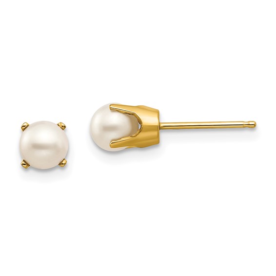 14kt Yellow Gold 5mm Freshwater Cultured Pearl Stud Earrings