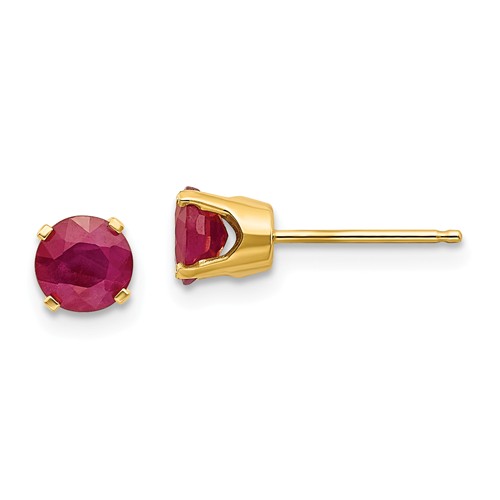 14kt Yellow Gold 1 1/4 ct tw Ruby Stud Earrings