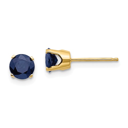 14k Yellow Gold 1.4 ct Sapphire Stud Earrings