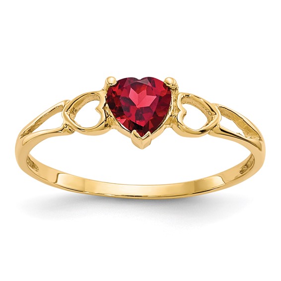 14kt Yellow Gold 1/2 ct Heart Garnet Ring