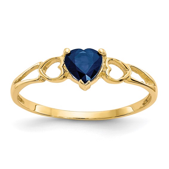 14kt Yellow Gold 1/2 ct Heart Sapphire Ring
