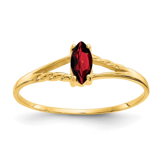 14kt Yellow Gold 1/3 ct Marquise Garnet Ring
