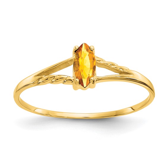 14kt Yellow Gold 1/5 ct Marquise Citrine Ring