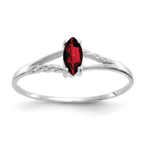 14kt White Gold 1/3 ct Marquise Garnet Ring