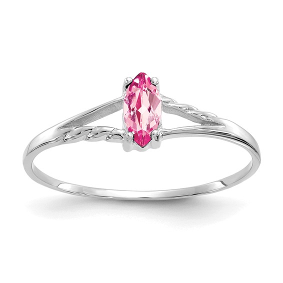14kt White Gold 1/4 ct Marquise Pink Tourmaline Ring