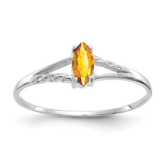 14kt White Gold 1/5 ct Marquise Citrine Ring