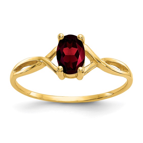 14kt Yellow Gold 2/3 ct Oval Garnet Ring