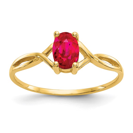 14kt Yellow Gold 5/8 ct Oval Ruby Ring