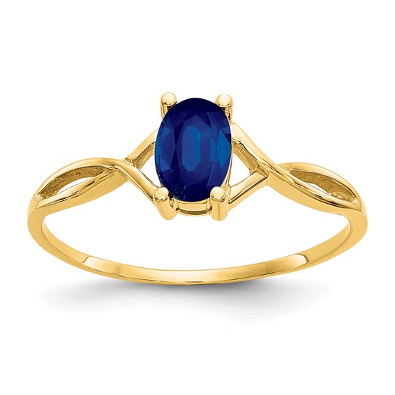 14kt Yellow Gold 2/3 ct Oval Sapphire Ring