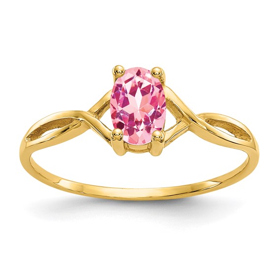 14kt Yellow Gold 1/2 ct Oval Pink Tourmaline Ring