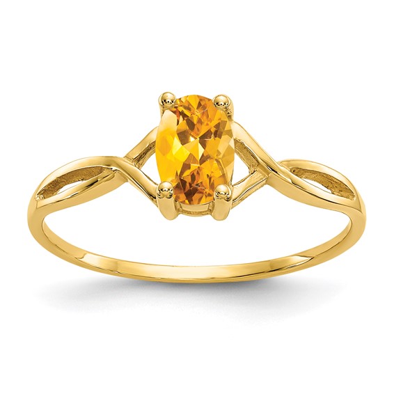 14kt Yellow Gold 2/5 ct Oval Citrine Ring