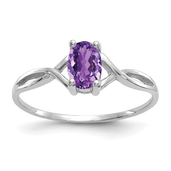 14kt White Gold 2/5 ct Oval Amethyst Ring