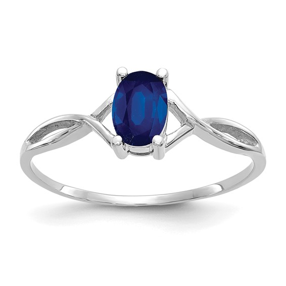 14kt White Gold 2/3 ct Oval Sapphire Ring
