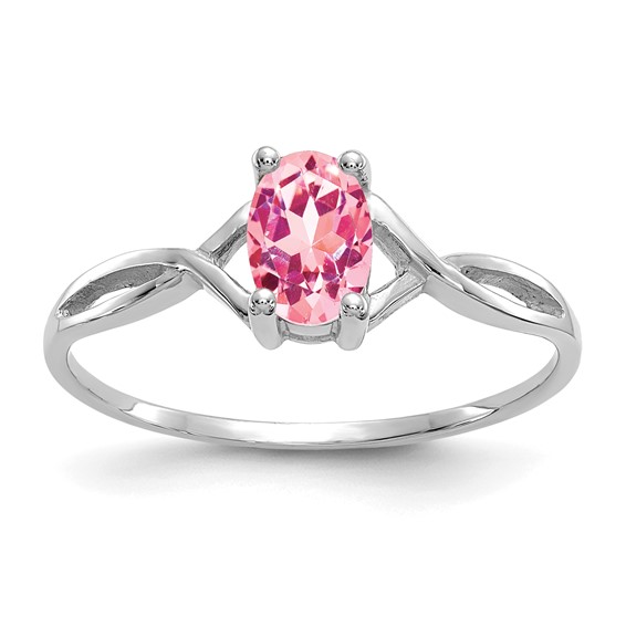 14kt White Gold 1/2 ct Oval Pink Tourmaline Ring