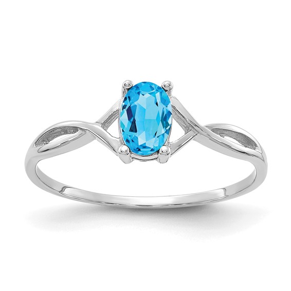 14kt White Gold 1/2 ct Oval Blue Topaz Ring