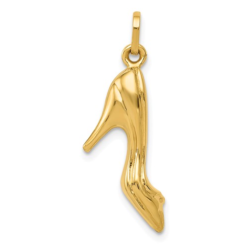 14k Yellow Gold 3-D High Heel Shoe Pendant 3/4in XCH150 | Joy Jewelers