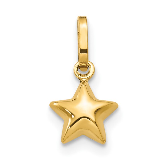 14kt Yellow Gold 3/16in Puffed Star Charm