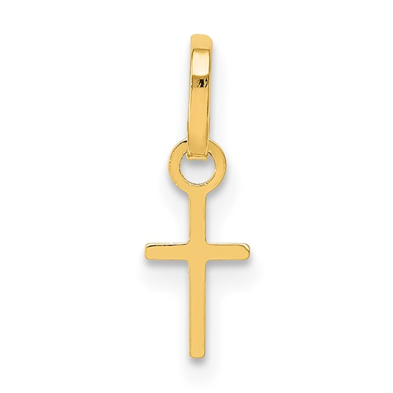 14kt Yellow Gold 5/16in Tiny Cross Charm