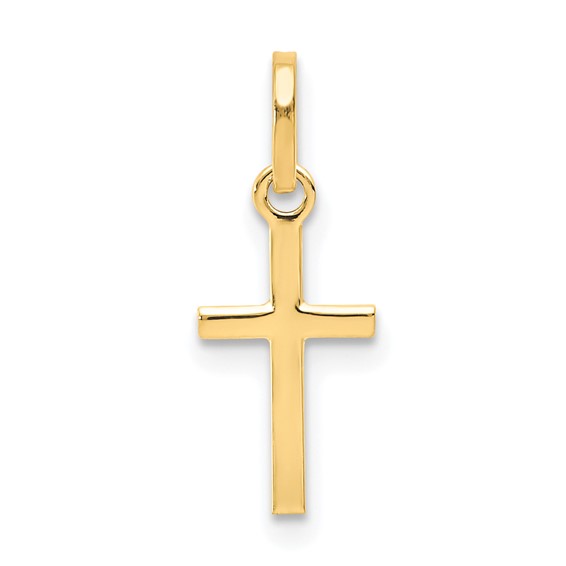 14kt Yellow Gold 1/2in Small Thin Cross Charm