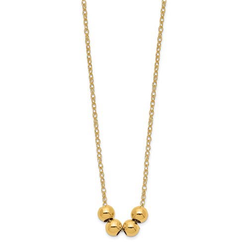 14k Yellow Gold Four Bead Necklace