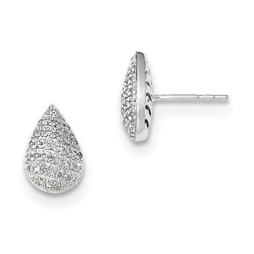 14kt White Gold 1/5 ct Diamond Pear Shape Earrings