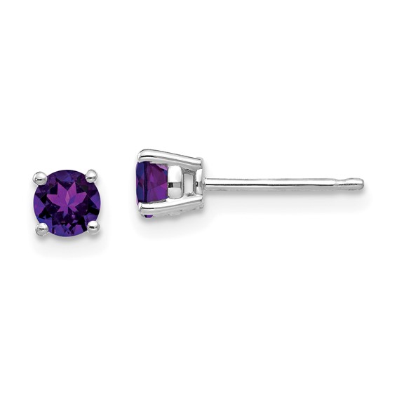 14kt White Gold .46 ct tw Amethyst Stud Earrings