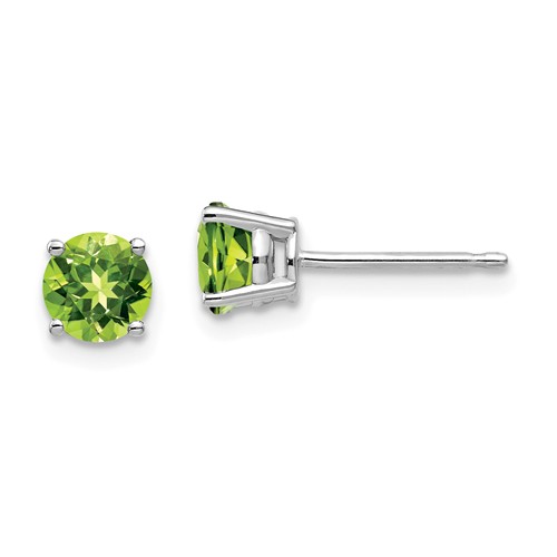 14k White Gold 1.1 ct Peridot Stud Earrings