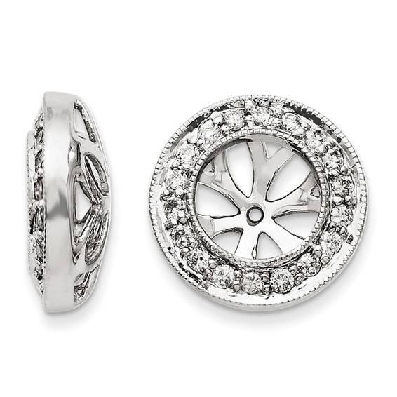 14kt White Gold Milgrain 1/3 ct Diamond Earring Jackets