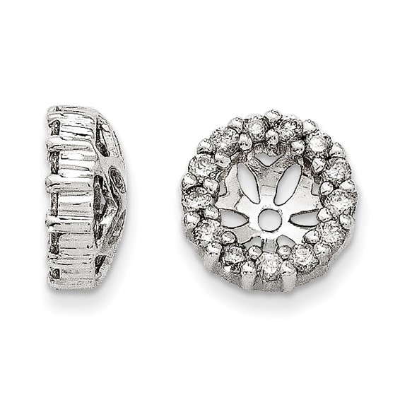 14kt White Gold Fancy 1/4 ct Diamond Earring Jackets
