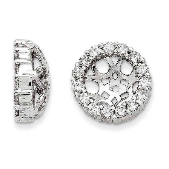 14kt White Gold Fancy 1/2 ct Diamond Earring Jackets