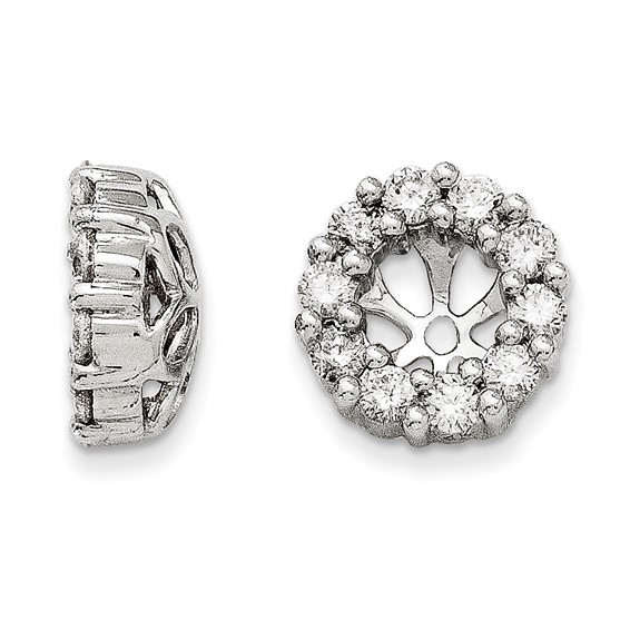 14kt White Gold 5/8 ct Diamond Earring Jackets