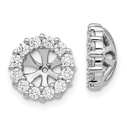 14kt White Gold 3/4 ct Diamond Earring Jackets