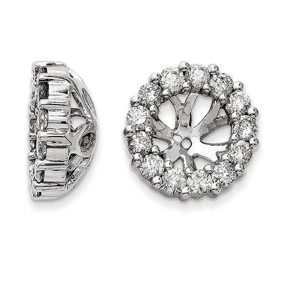 14kt White Gold 1 ct Diamond Earring Jackets
