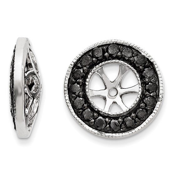 14kt White Gold 5/8 ct Black Diamond Earring Jackets