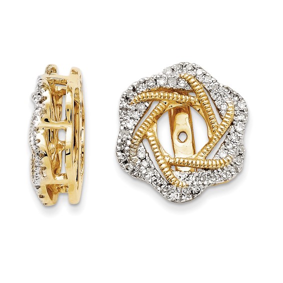 14kt Yellow Gold 1/3 ct Diamond Knot Earring Jackets EJM5321033YA