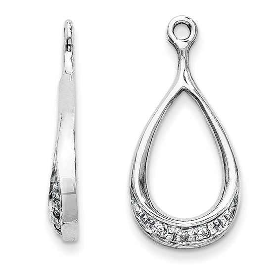 14kt White Gold .02 ct Diamond Tear Drop Earring Jackets EJM5335002WA