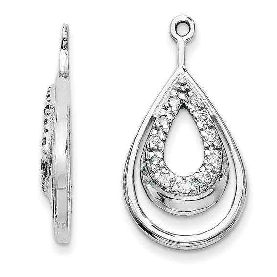 14k White Gold 1/15 ct Diamond Tear Drop Earring Jackets EJM5335008WA