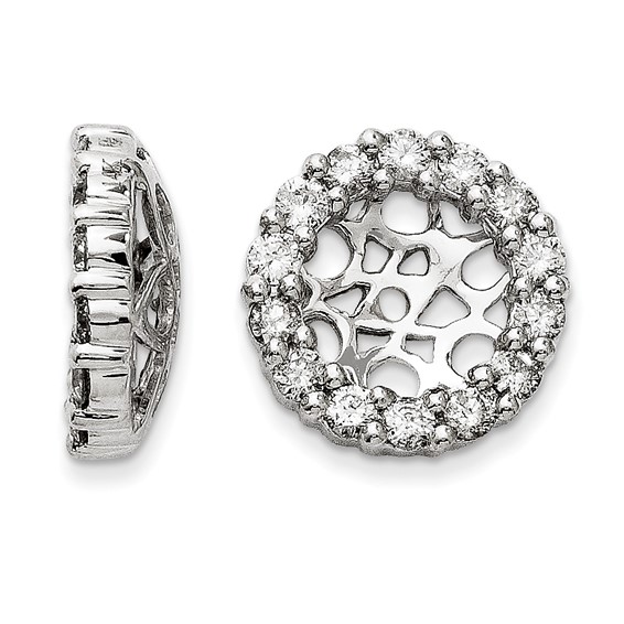14kt White Gold Fancy 1 ct Diamond Earring Jackets