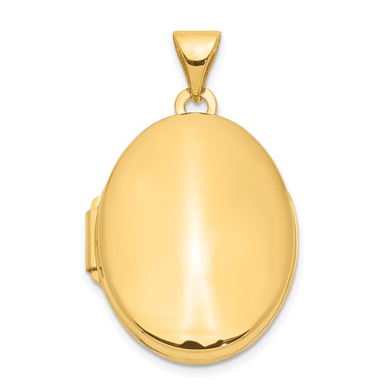 14kt Yellow Gold 7/8in Polished Flat Oval Locket