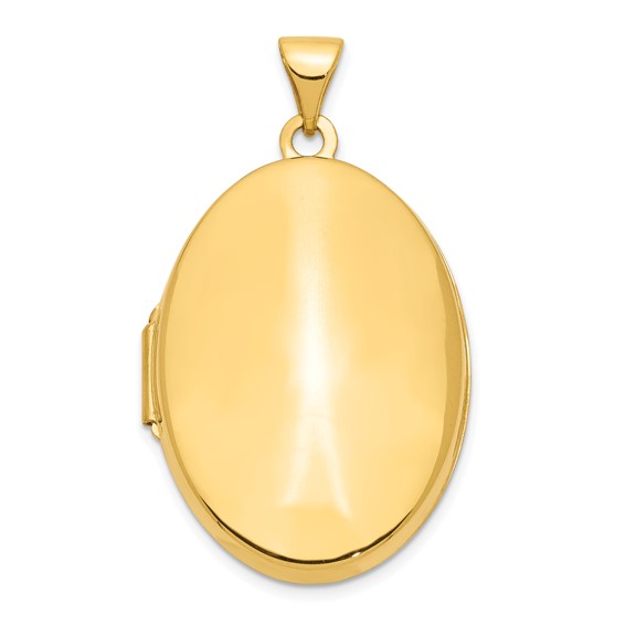 14kt Yellow Gold 1in Polished Domed Oval Locket