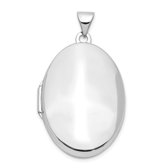 14kt White Gold 1in Polished Domed Locket XL209 | Joy Jewelers