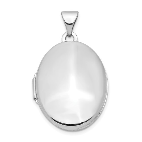 14kt White Gold 21mm Polished Flat Oval Locket XL352 | Joy Jewelers