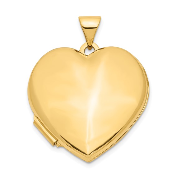14kt Yellow Gold 21mm Heart Domed Plain Locket XL516 Joy Jewelers