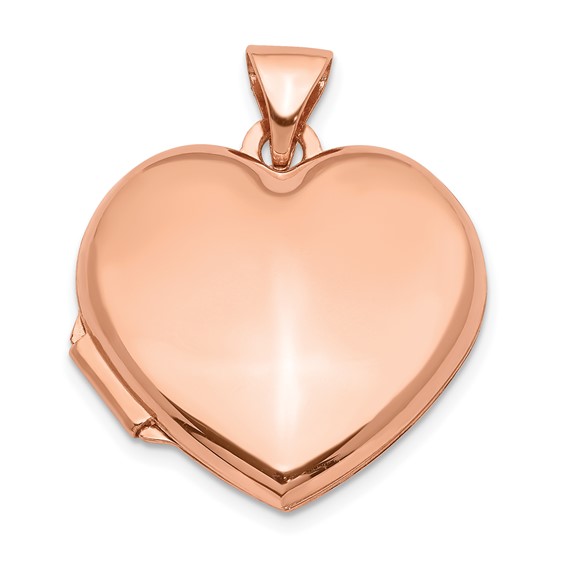 14kt Rose Gold 18mm Domed Heart Locket
