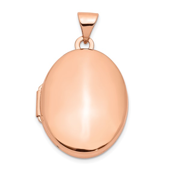 14kt Rose Gold 21mm Polished Oval Locket