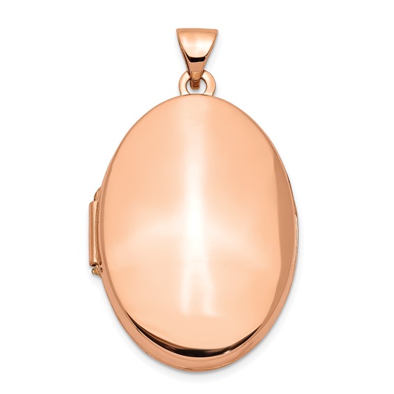 14kt Rose Gold Polished 1in Domed Oval Locket