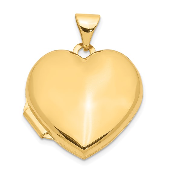 14kt Yellow Gold 3/4in Plain Heart Locket